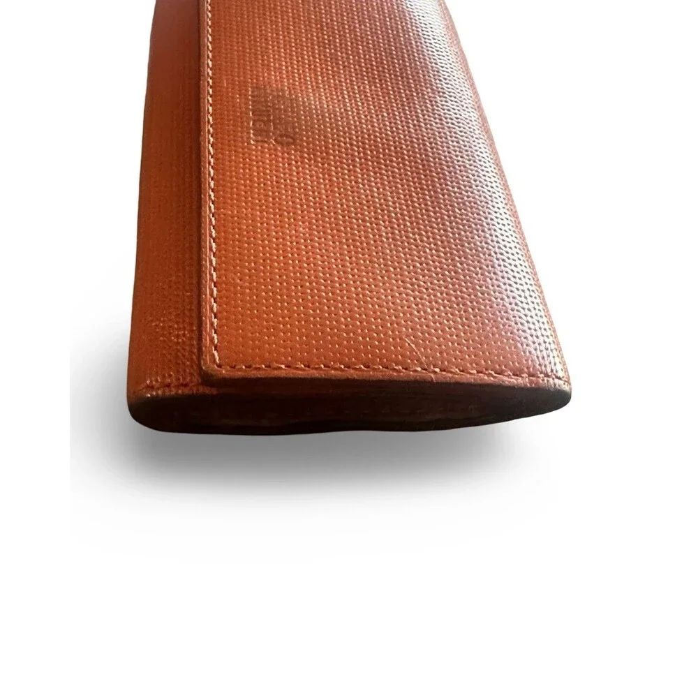 TAKEO KIKUCHI Japan Orange Leather Wallet Key Case Wallet - Good Preowned